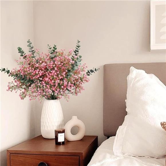 ArtificialFlowers Pink Gypsophila Bouquets 15pcs Real Touch Flowers for Wedding - Picture 2 of 6